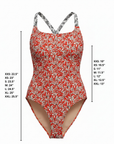 Calypso One Piece Swimsuit | Halter Neck Open Back Floral One Piece