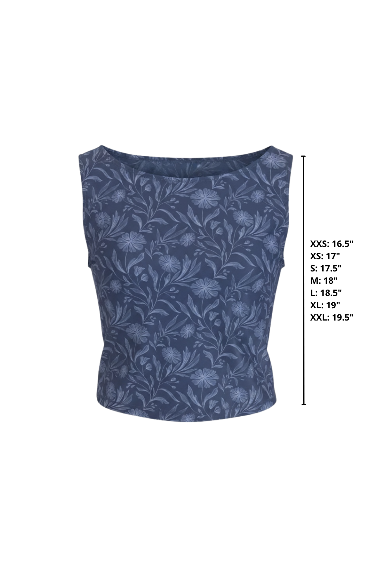 Cobalt Top | Blue High Neck Floral Full Coverage Tankini Top