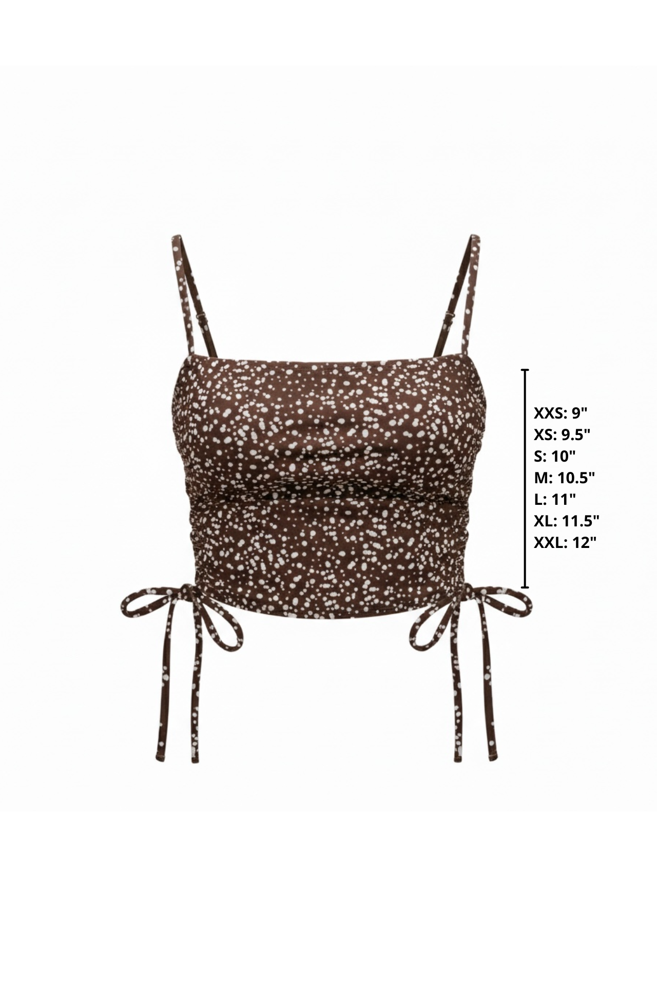 Olivia Tankini Top | Brown Speckled Straight Neck Adjustable Bikini Top