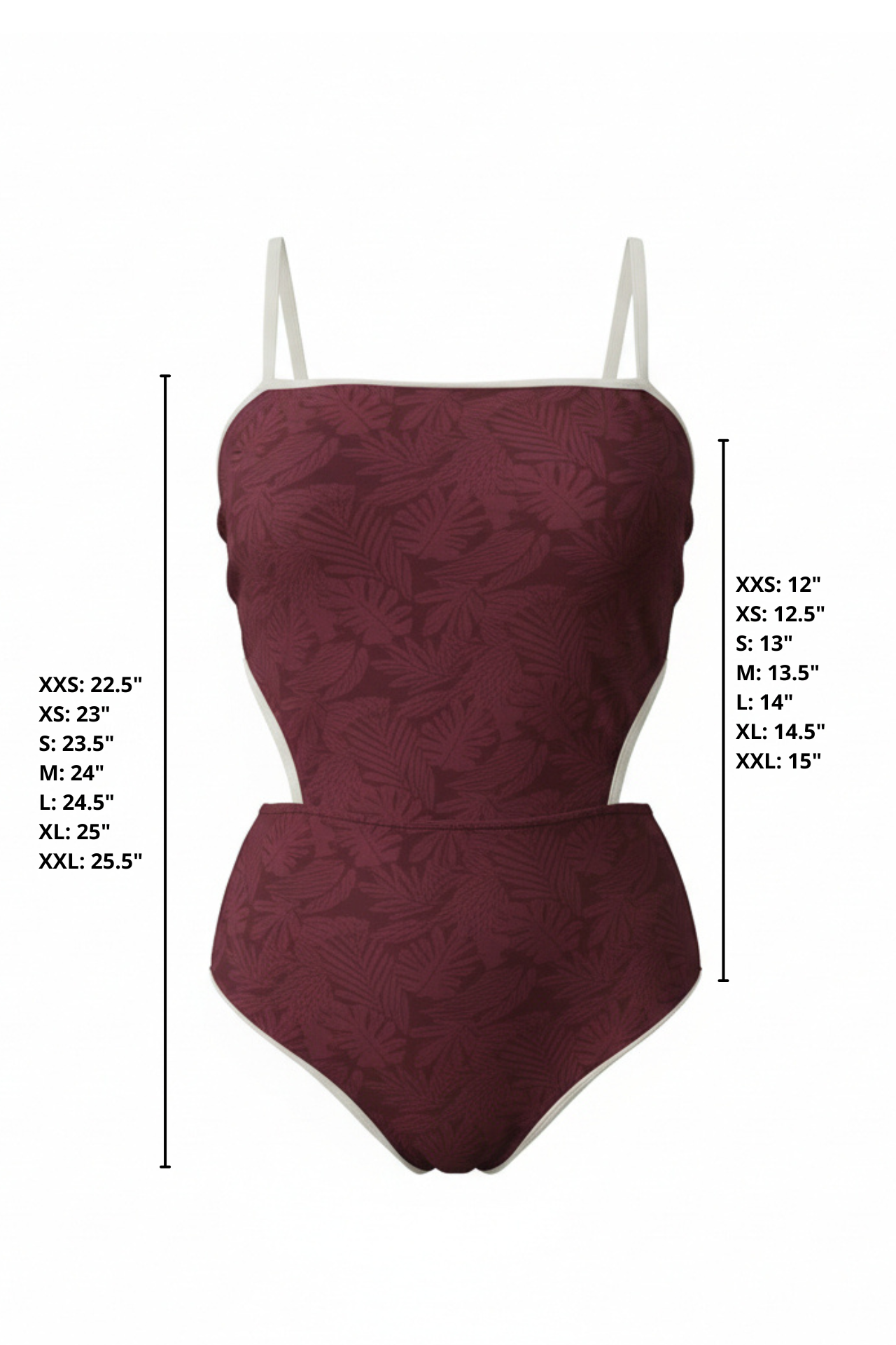 Venus One Piece Swimsuit | Burgundy Floral Textured One Piece Swimsuit