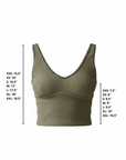 Haze Top | Ribbed Olive Green V Neck Modest Swim Top