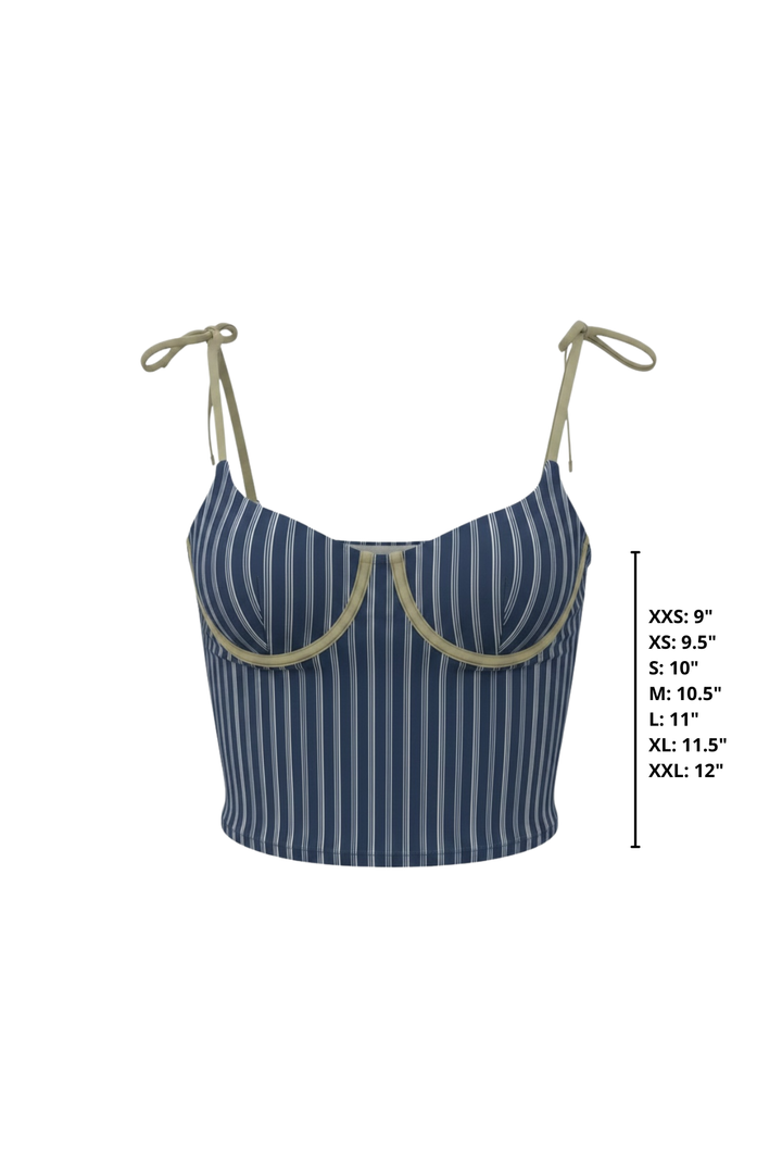 Harbor Tankini Top | Blue Green Retro Striped Underwire Modest Tankini ...
