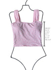 Peony Top | Textured Pink Floral Tankini Top