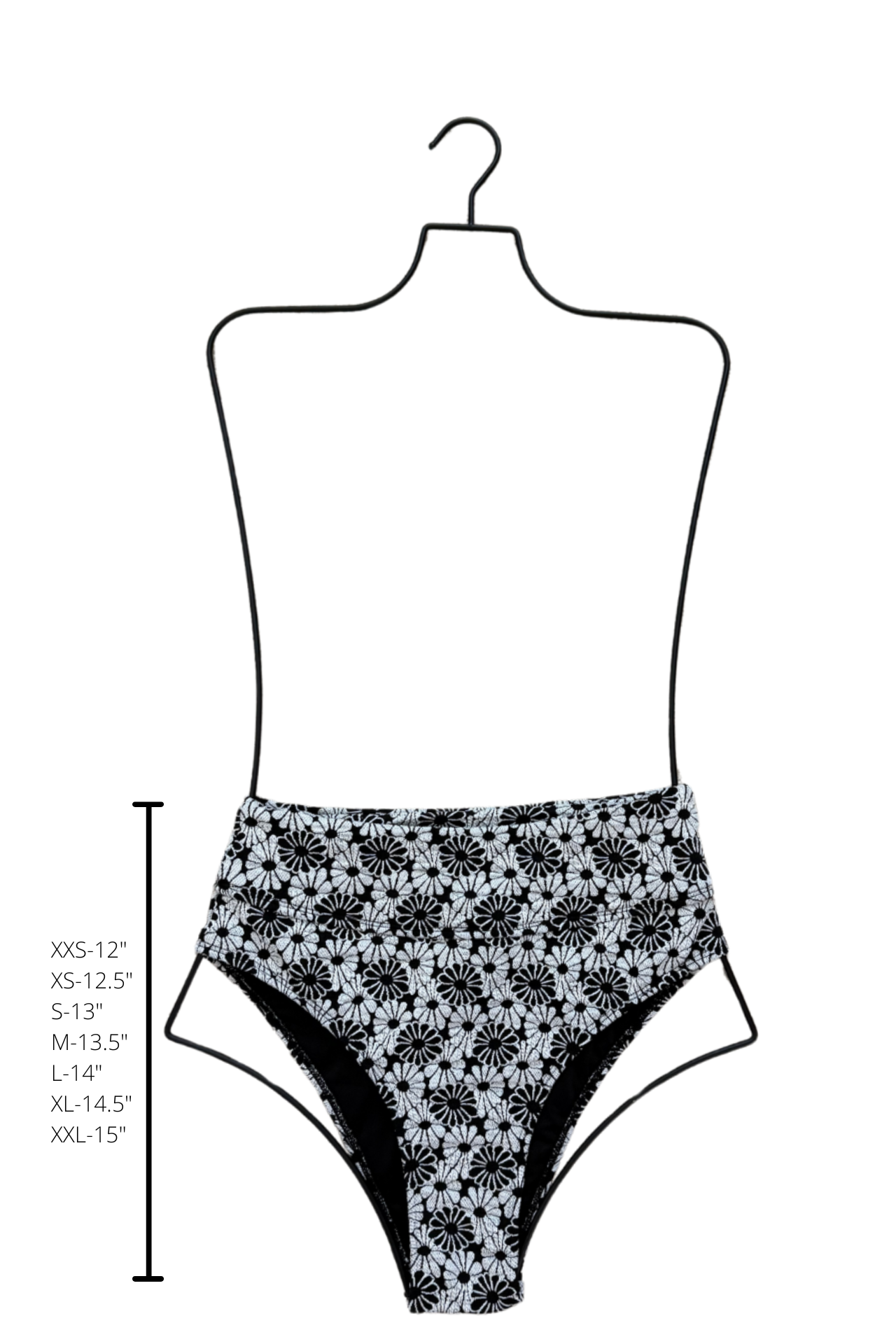 Daisy High Waisted Bottoms | Textured Floral Retro Bikini Bottoms