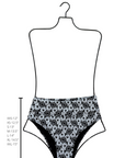 Daisy High Waisted Bottoms | Textured Floral Retro Bikini Bottoms