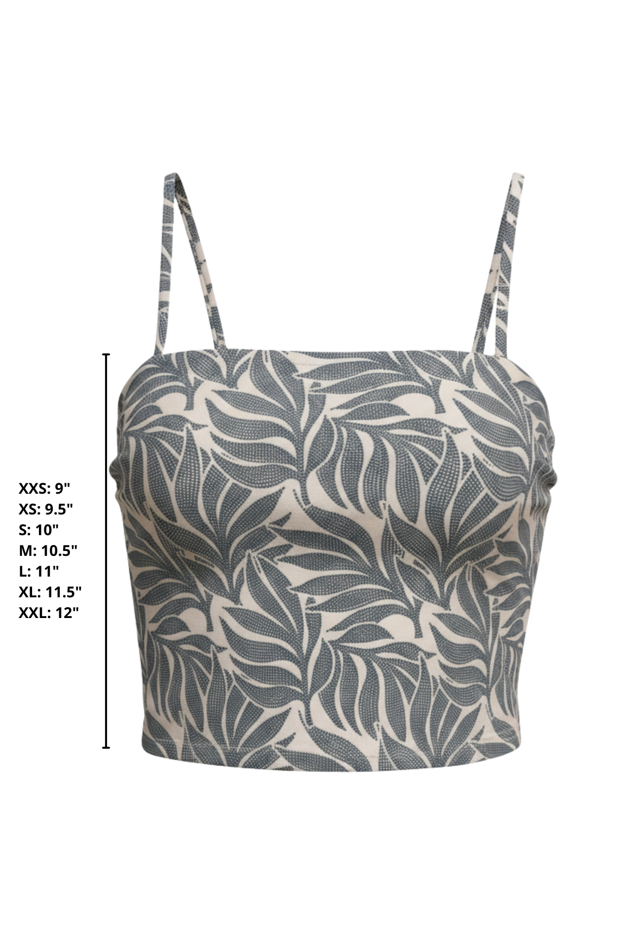 Palma Top | Leaf Print Straight Neck Tankini Top