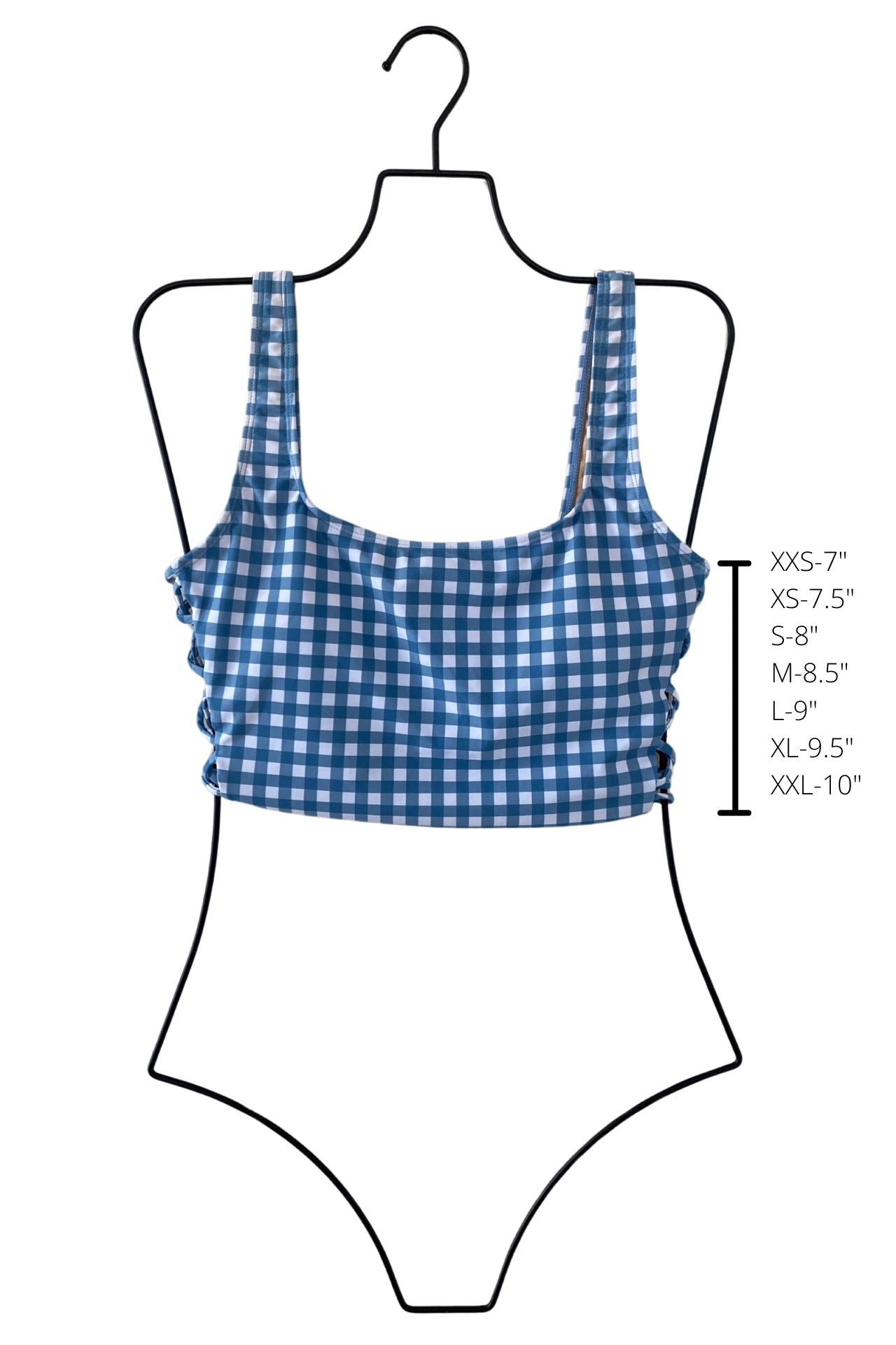 Georgia Top | Gingham Tankini Top with Side Cutouts