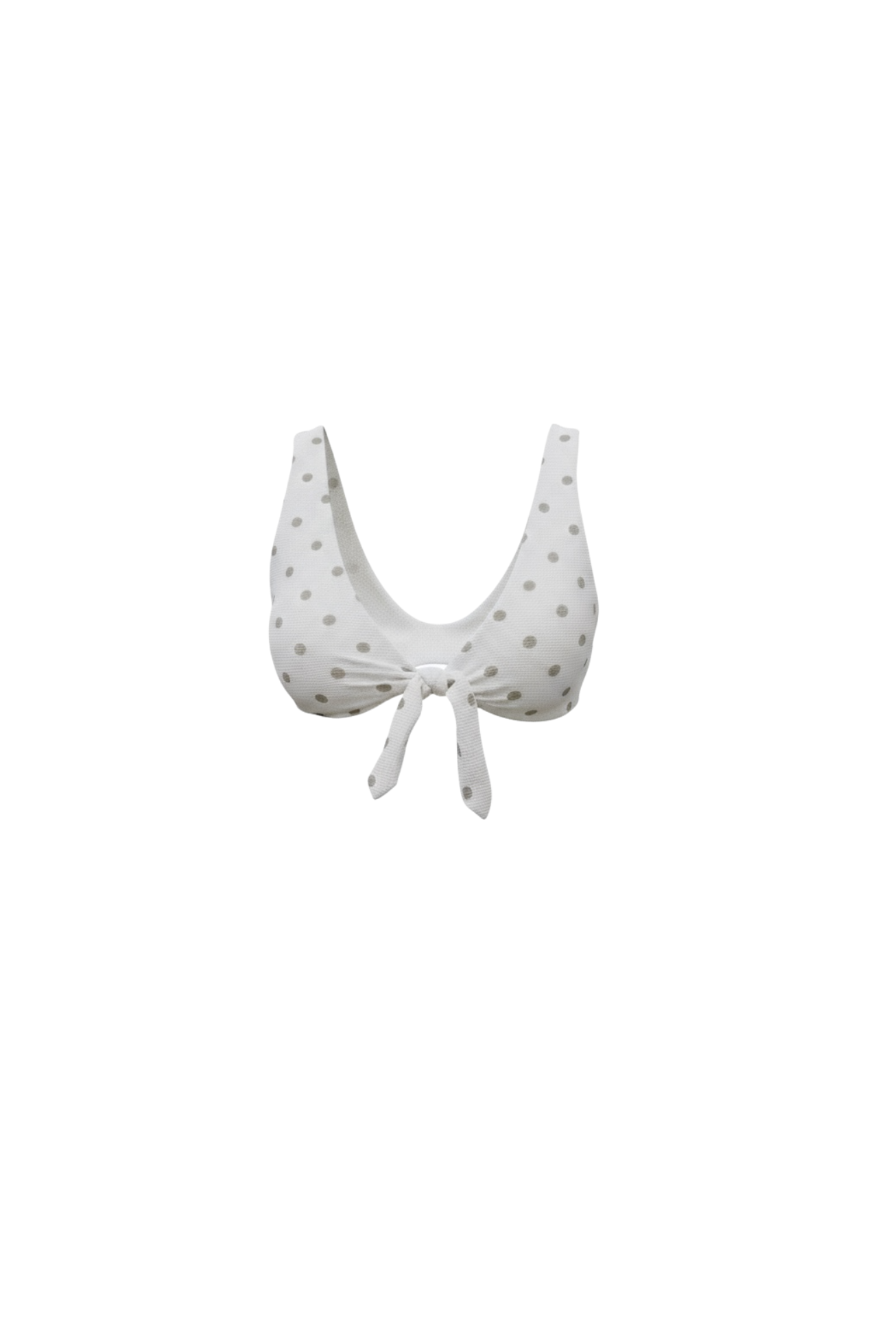 Eleanor Bikini Top | Polka Dot V-Neck Tie Front Bikini Top