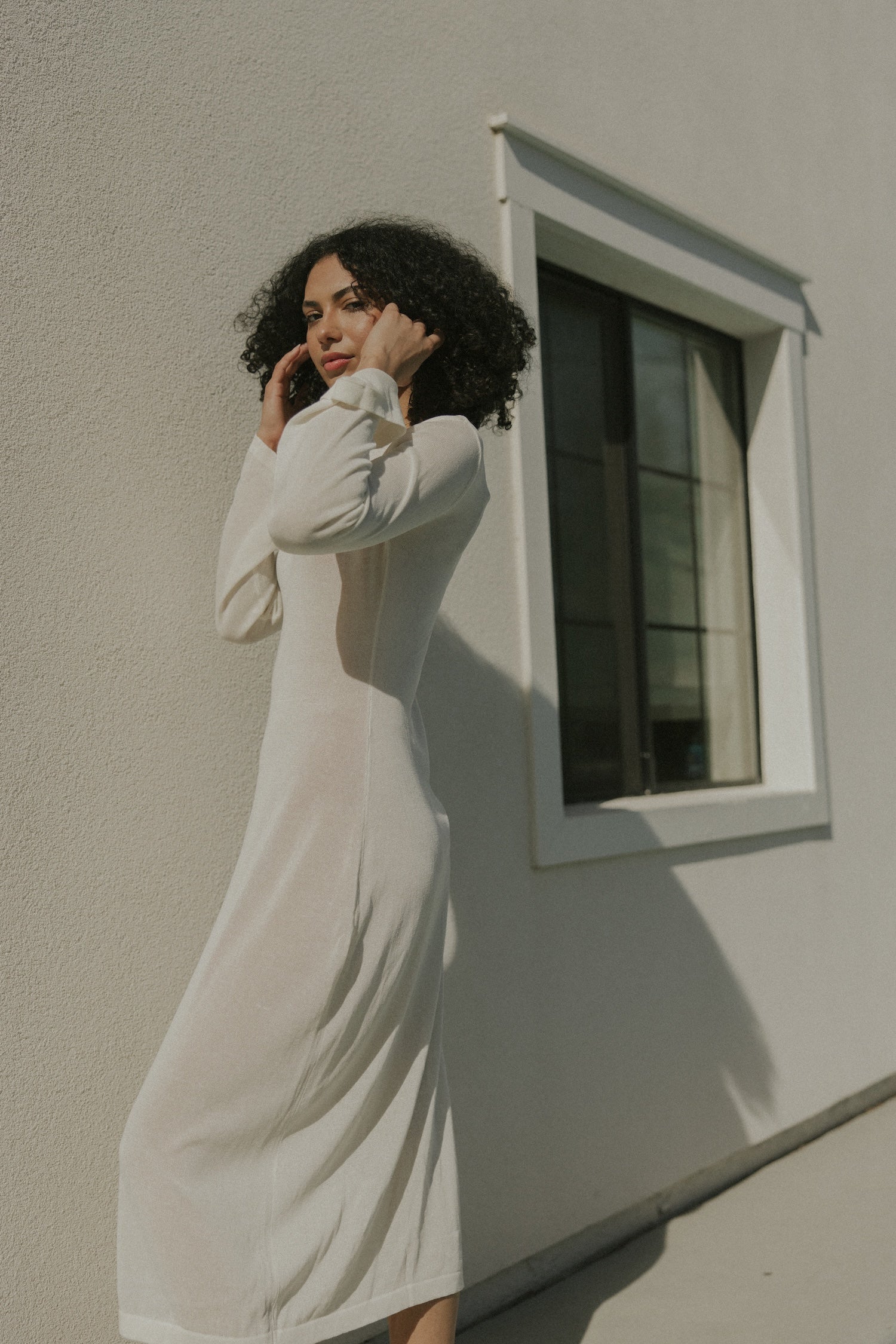 Neutral Full Coverage Long Swimsuit Coverup for Women