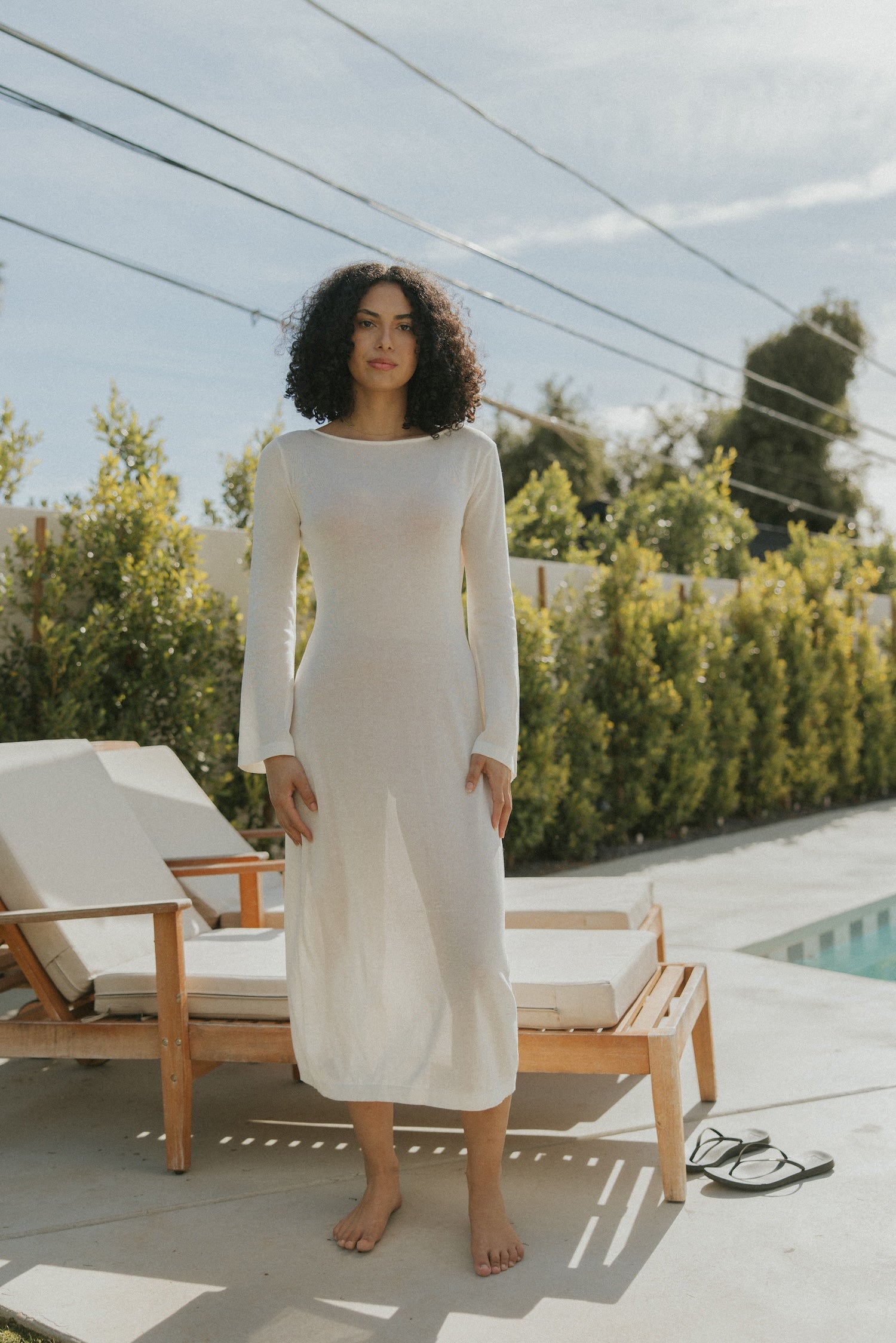 Long Sleeve Poolside Coverup Swim Dress