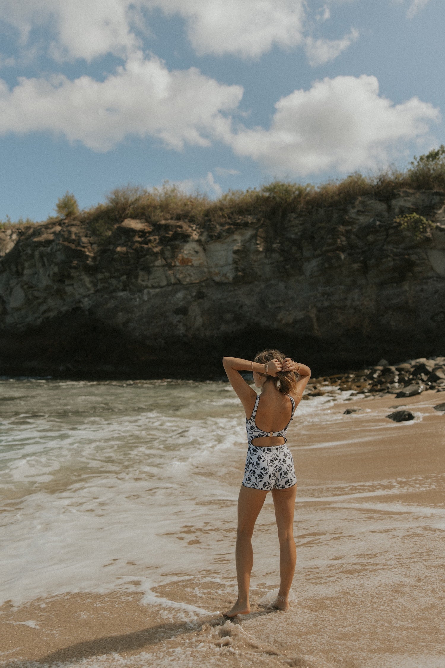 Floral Swim Bodysuit for women with shorts