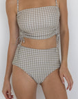 August High Waisted Bottoms | Seamless Gingham Bikini Bottoms