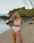 Modest Full Coverage Pink Bikini with V Neck