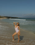 Floral Cute One Piece Swimsuit with V Neck