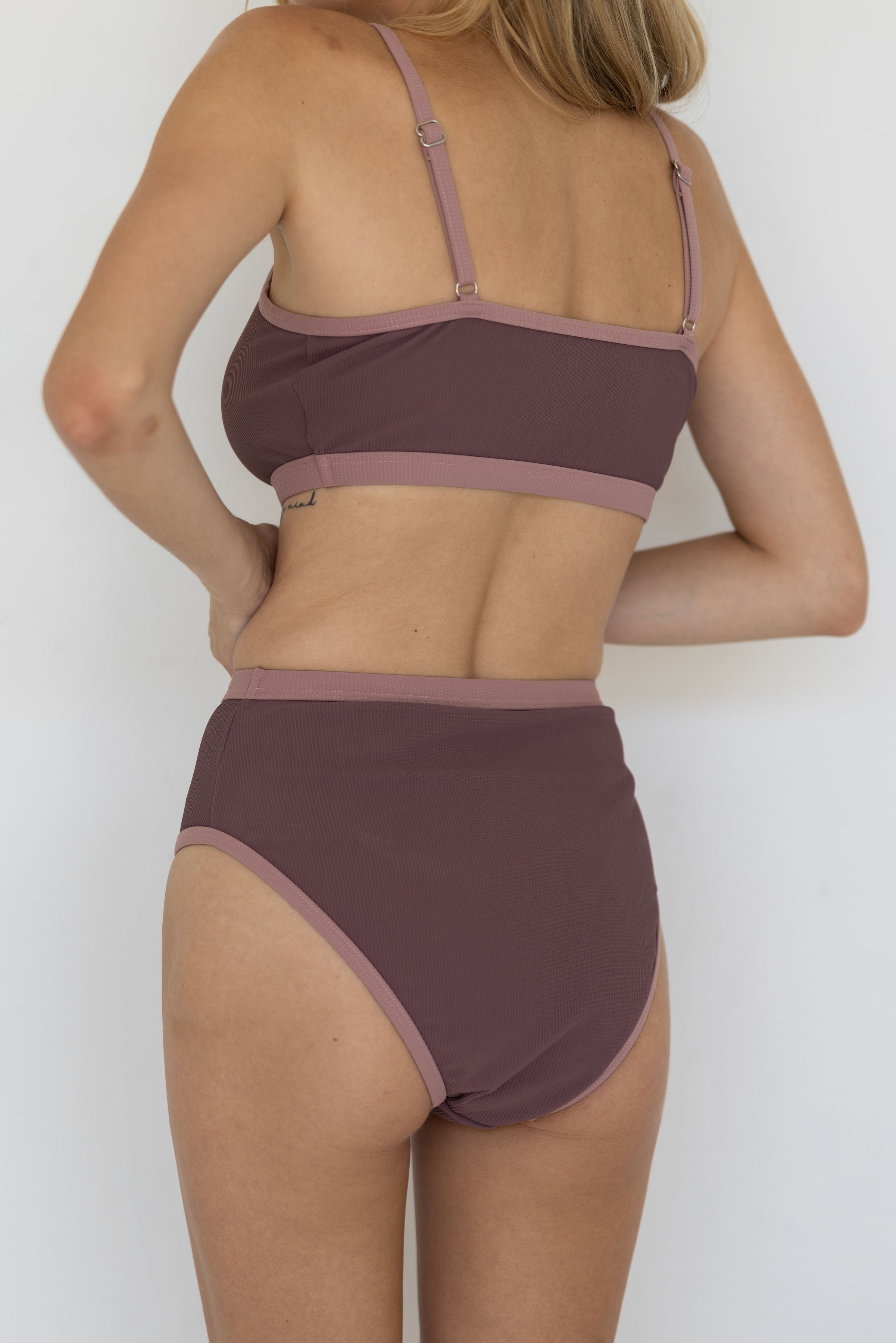 Breeze High Waisted Bottoms | Ribbed High Rise Swim Bottoms