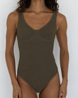 Cabo One Piece | Crinkle Underwire Swimsuit with Cutout Back