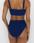Capri High Waisted Bottoms | Crinkle Textured Swim Bottoms