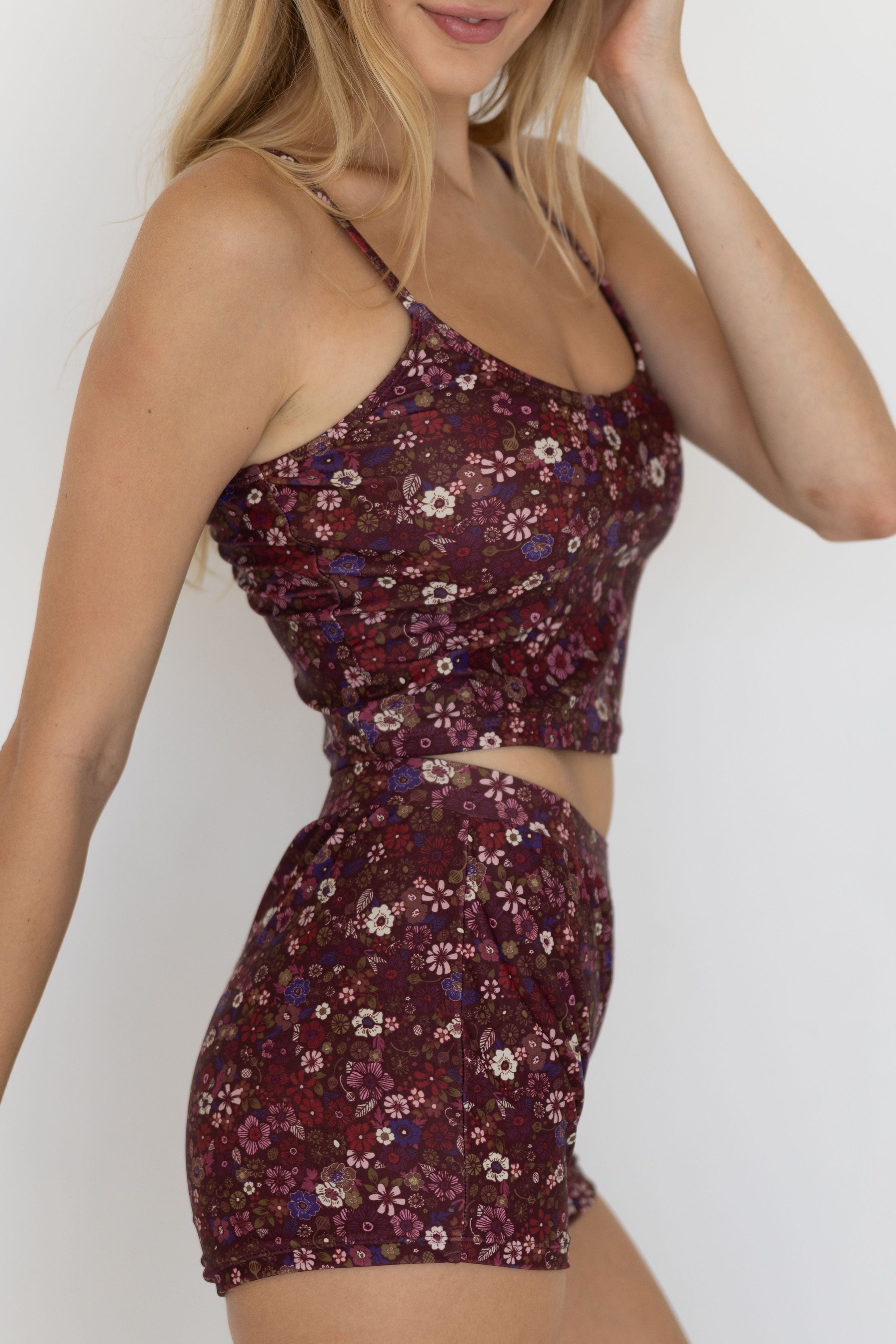 Charlotte High Waisted Shorts | Ditsy Floral Women's Boy Swim Shorts