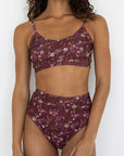 Charlotte Bikini Top | Ditsy Floral Scoop Neck Swim Top