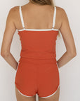 Coral Top | Ribbed Scoop Neck Tankini Top