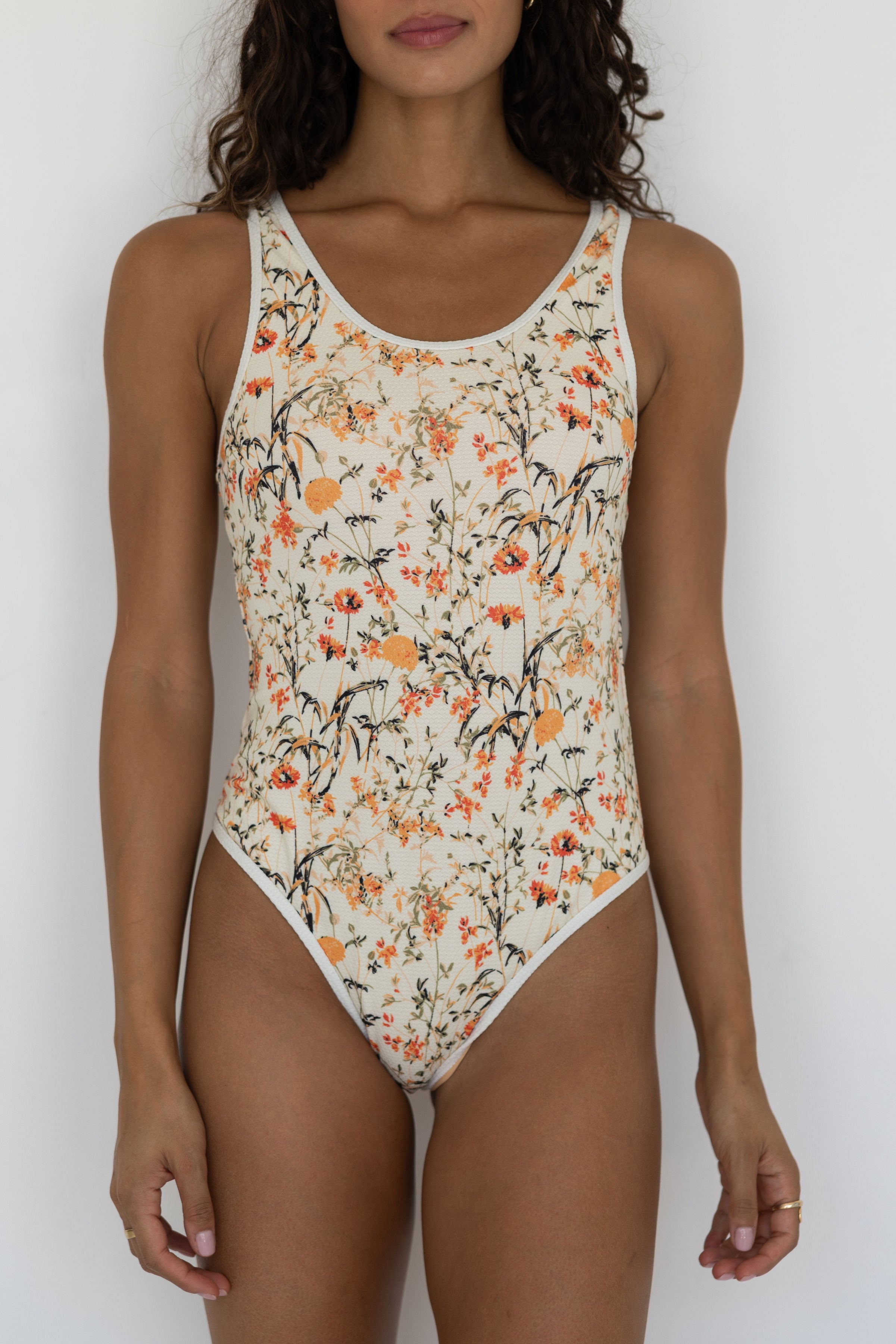 Costa One Piece | Wildflower Print Open Back Swimsuit