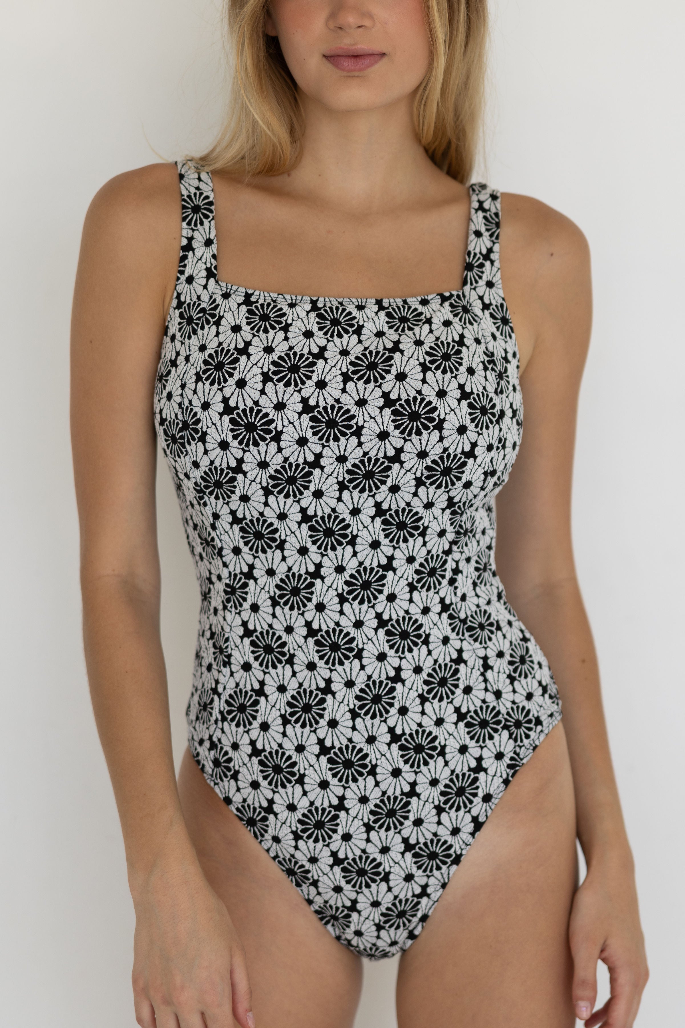 Daisy One Piece | Floral Square Neck Swimsuit