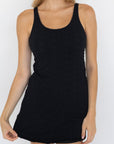 Eclipse Swim Dress | Black Floral Scoop Neck Swim Dress