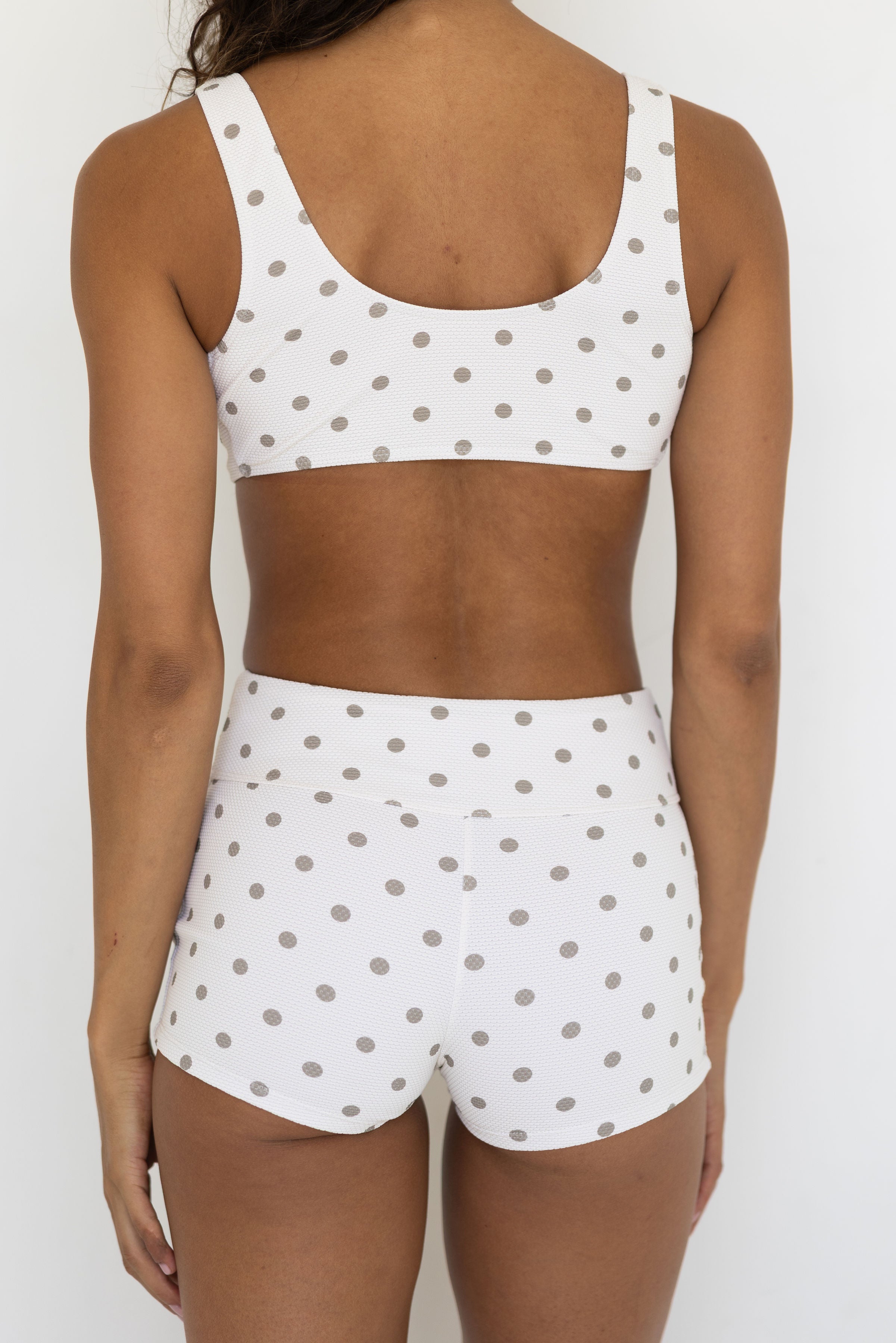 Eleanor High Waisted Swim Shorts | Polka Dot Full Coverage Modest Swim Shorts