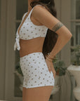 Eleanor High Waisted Swim Shorts | Polka Dot Full Coverage Modest Swim Shorts