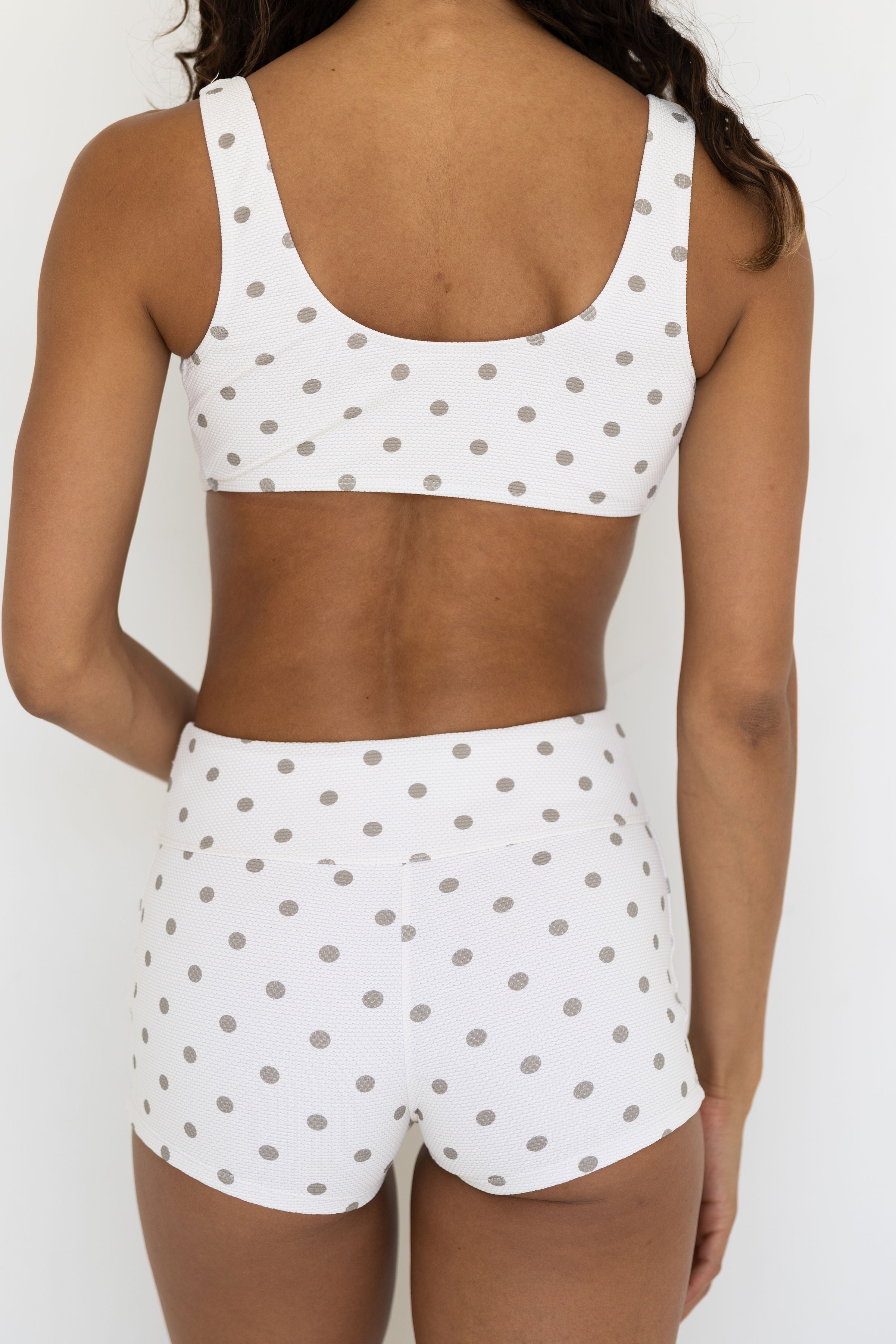 Eleanor Bikini Top | Polka Dot V-Neck Tie Front Bikini Top