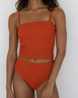 Ginger Top | Crepe Textured Strapless Tube Tankini Top