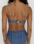 Harbor Bikini Top | Blue Green Retro Striped Underwire Bikini Top