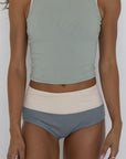 Havasu High Waisted Bottoms | Colorblock Ribbed Bikini Bottoms