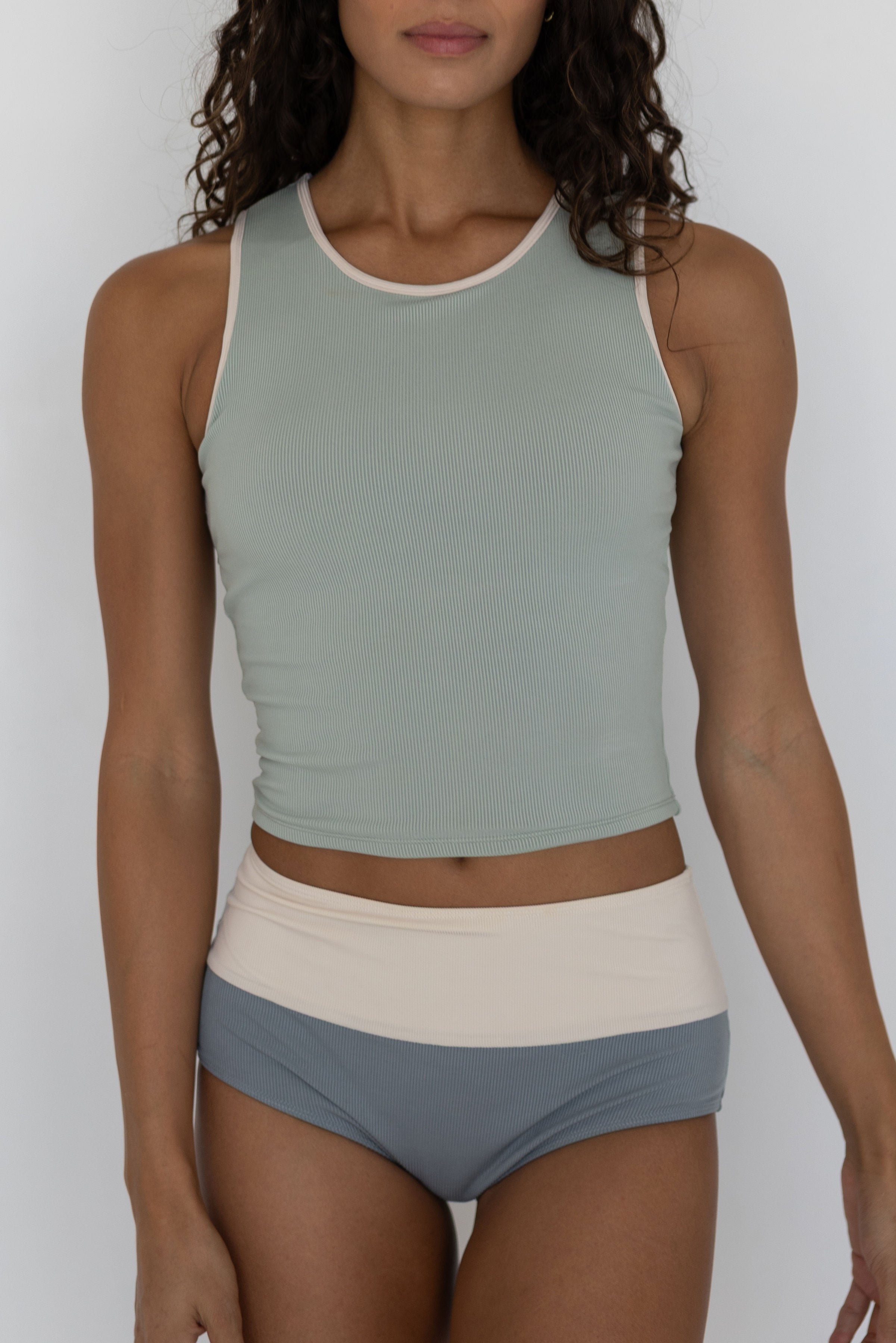 Havasu Top | Ribbed Supportive High Neck Tankini Top