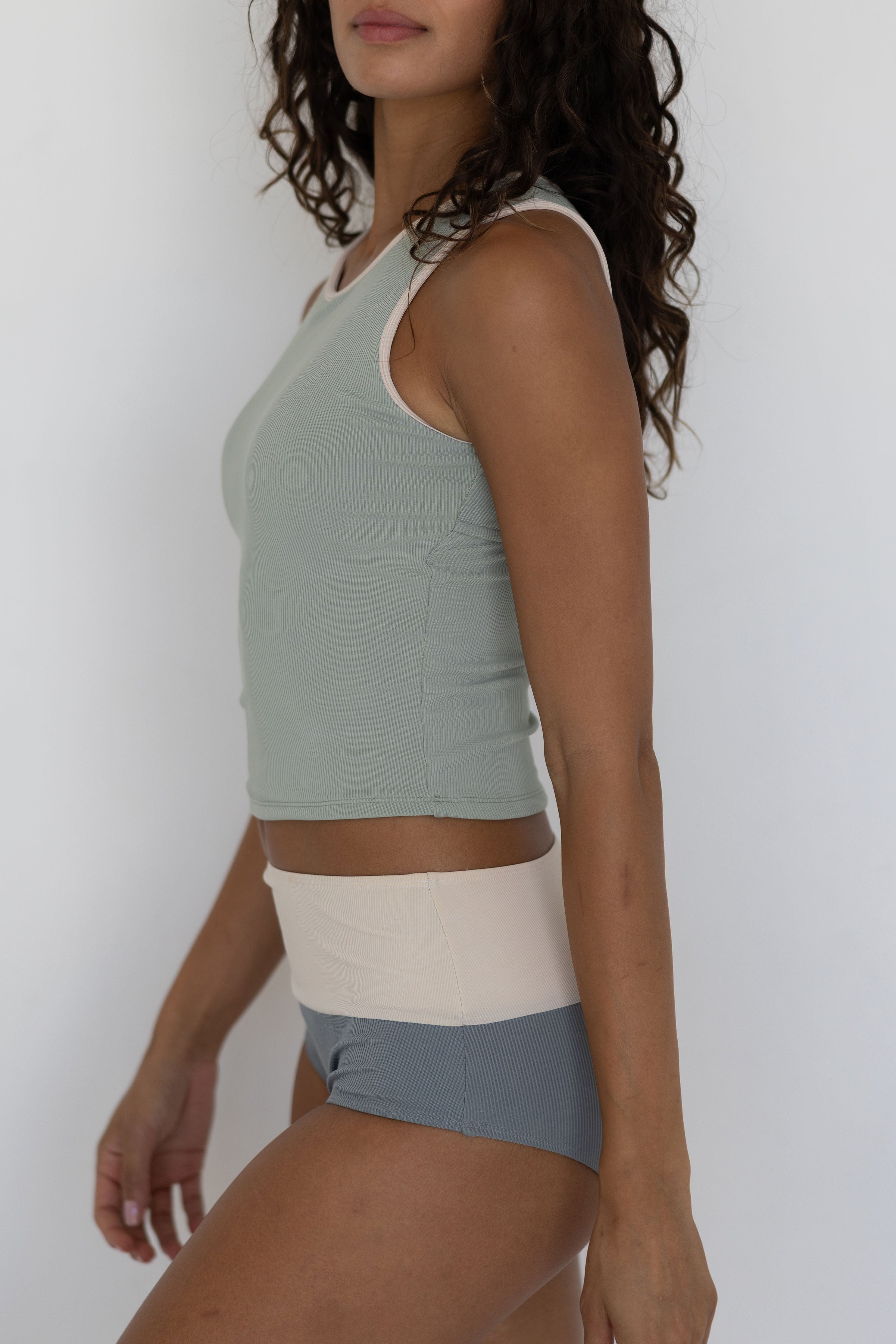 Havasu Top | Ribbed Supportive High Neck Tankini Top
