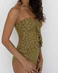Ivy Top | Textured Floral Halter Tankini Top
