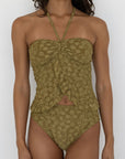 Ivy Top | Textured Floral Halter Tankini Top