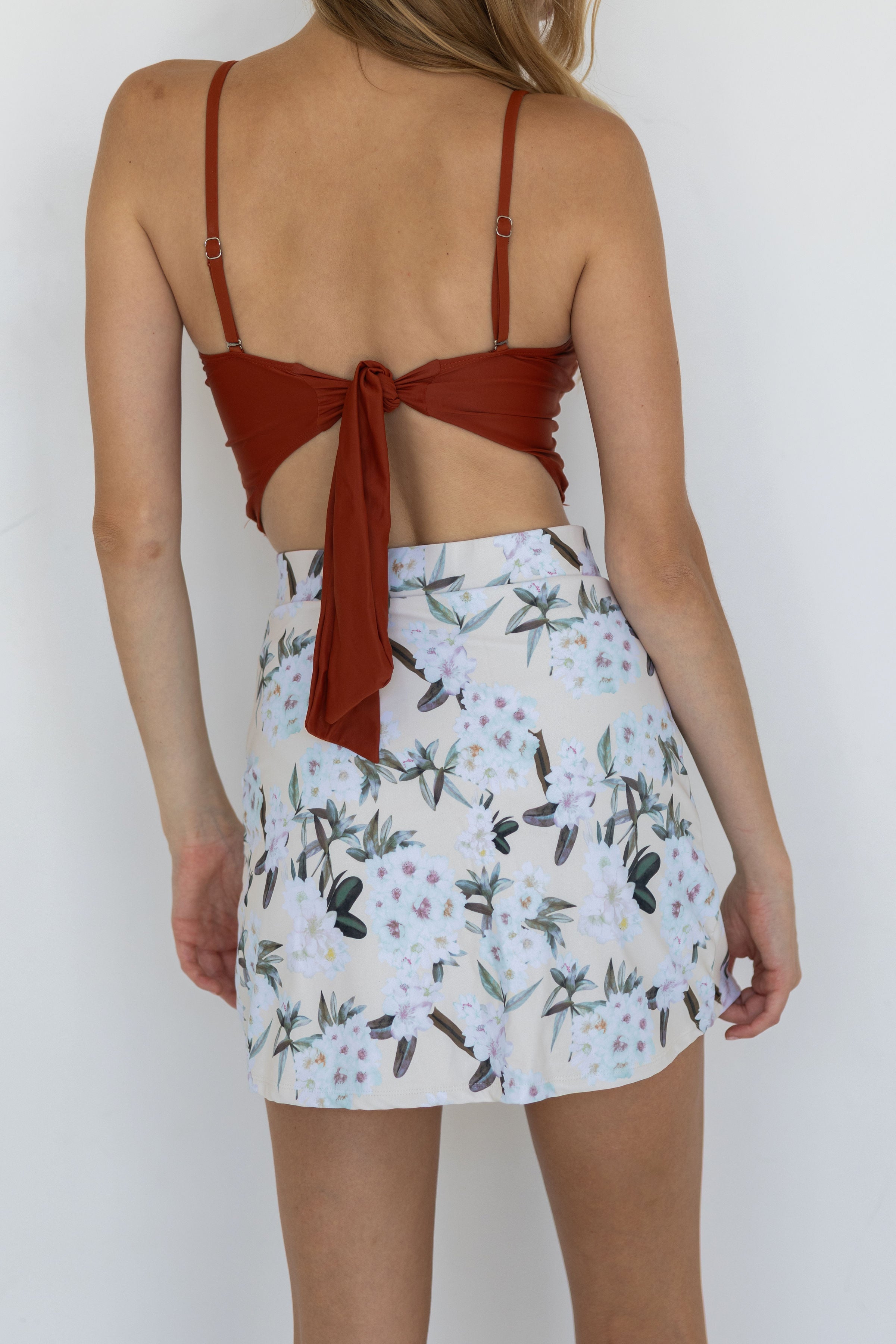Jasmine Swim Skirt | Floral High Waisted Swim Skirt