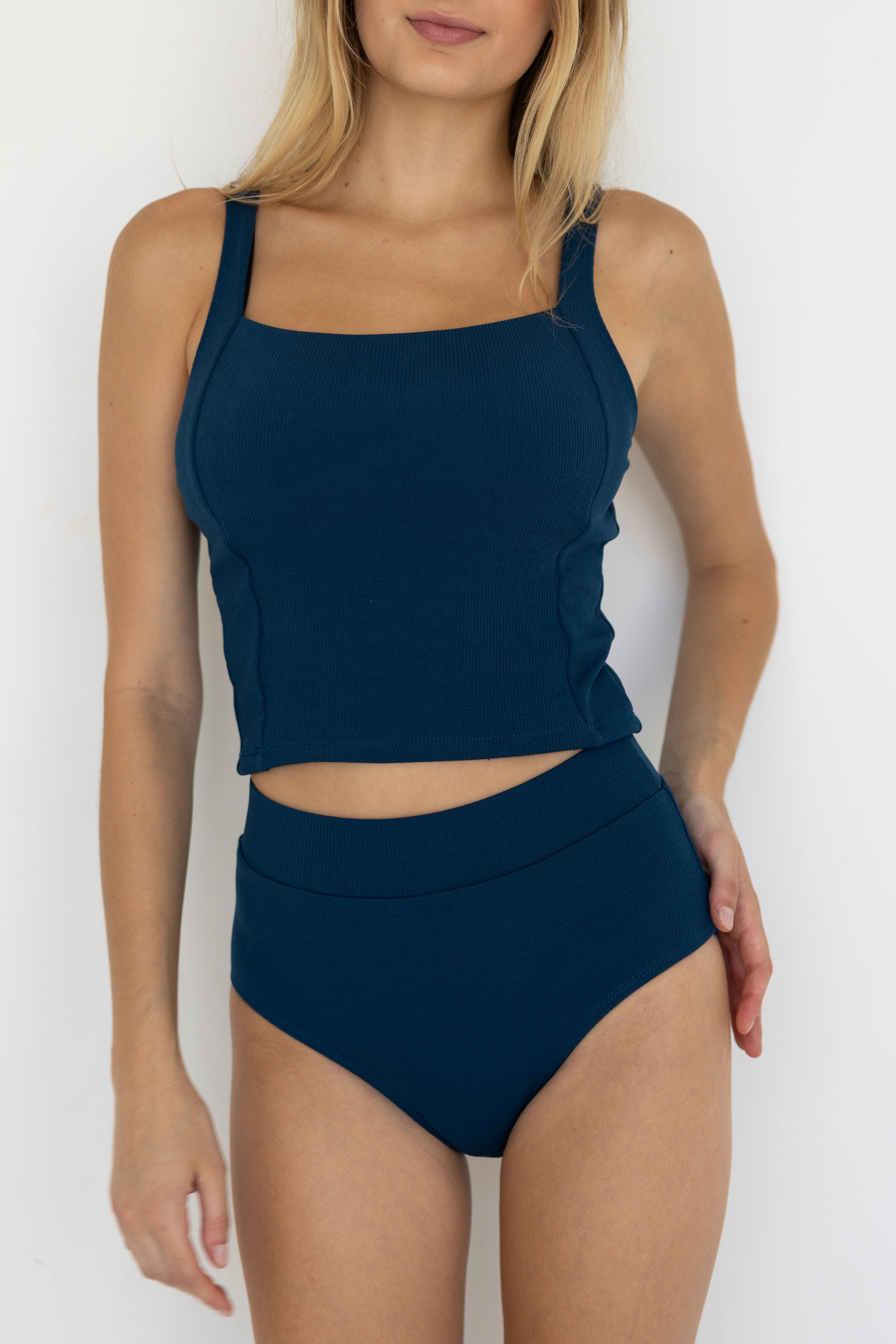Laguna Top | Textured Square Neck Tankini Top