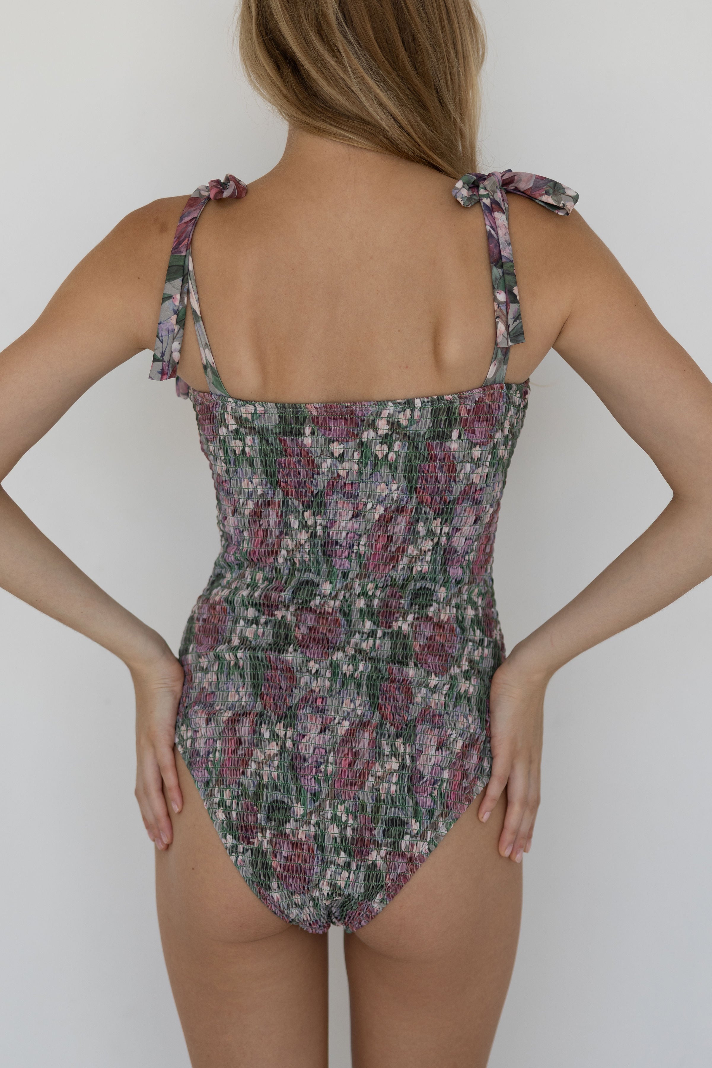 Lotus One Piece | Smocked Sweetheart Neck Swimsuit
