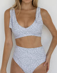 Magnolia Bikini Top | V Neck Floral Tie Strap Bikini Top