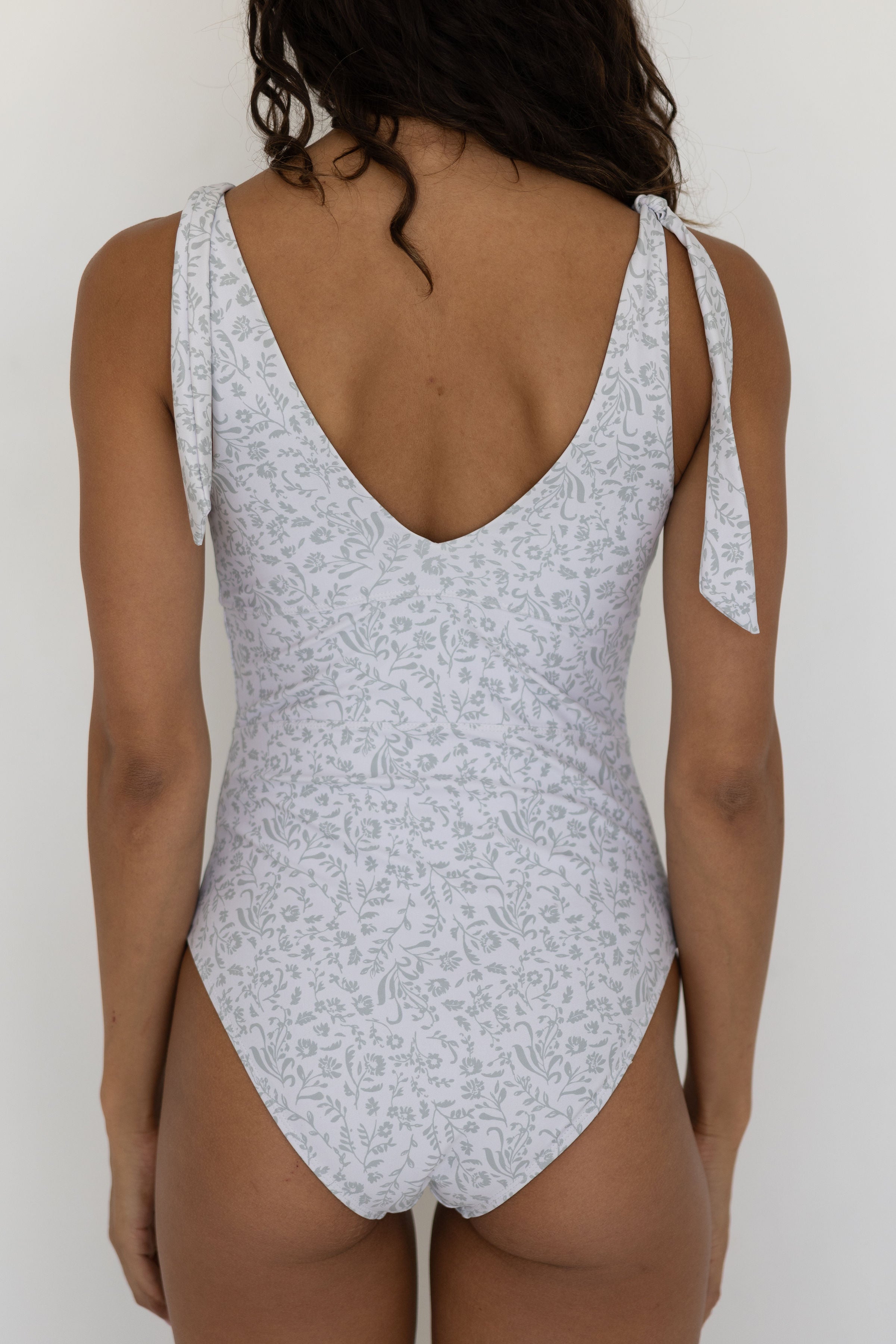 Magnolia One Piece | V Neck Floral Tie Strap Swimsuit