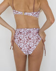 Marina High Waisted Bottoms | Adjustable Tie Coastal Print Swim Bottoms