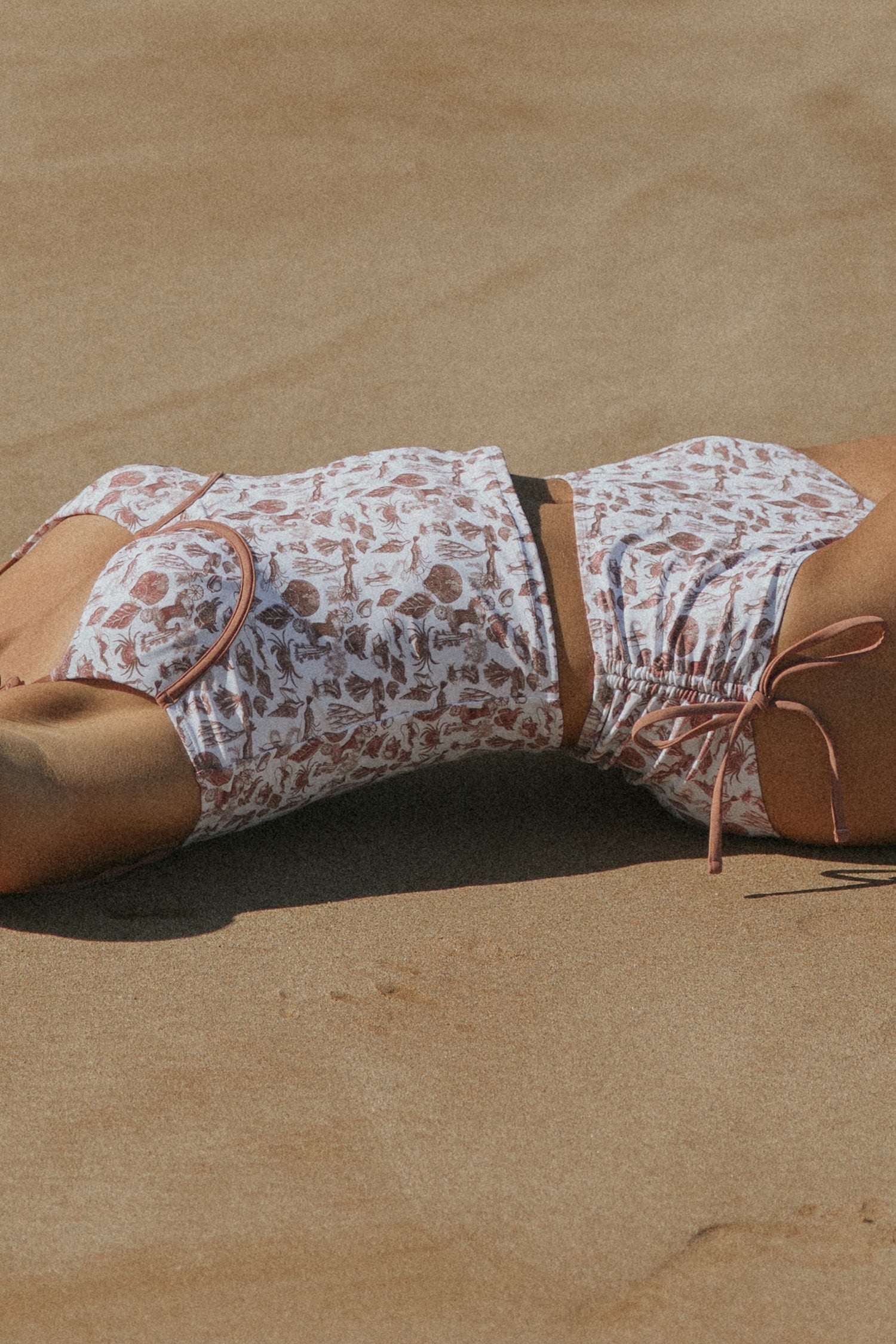 Toile print modest tankini top