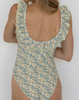 May One Piece Swimsuit | Floral Ruffle Strap Scoop Neck One Piece Swimsuit
