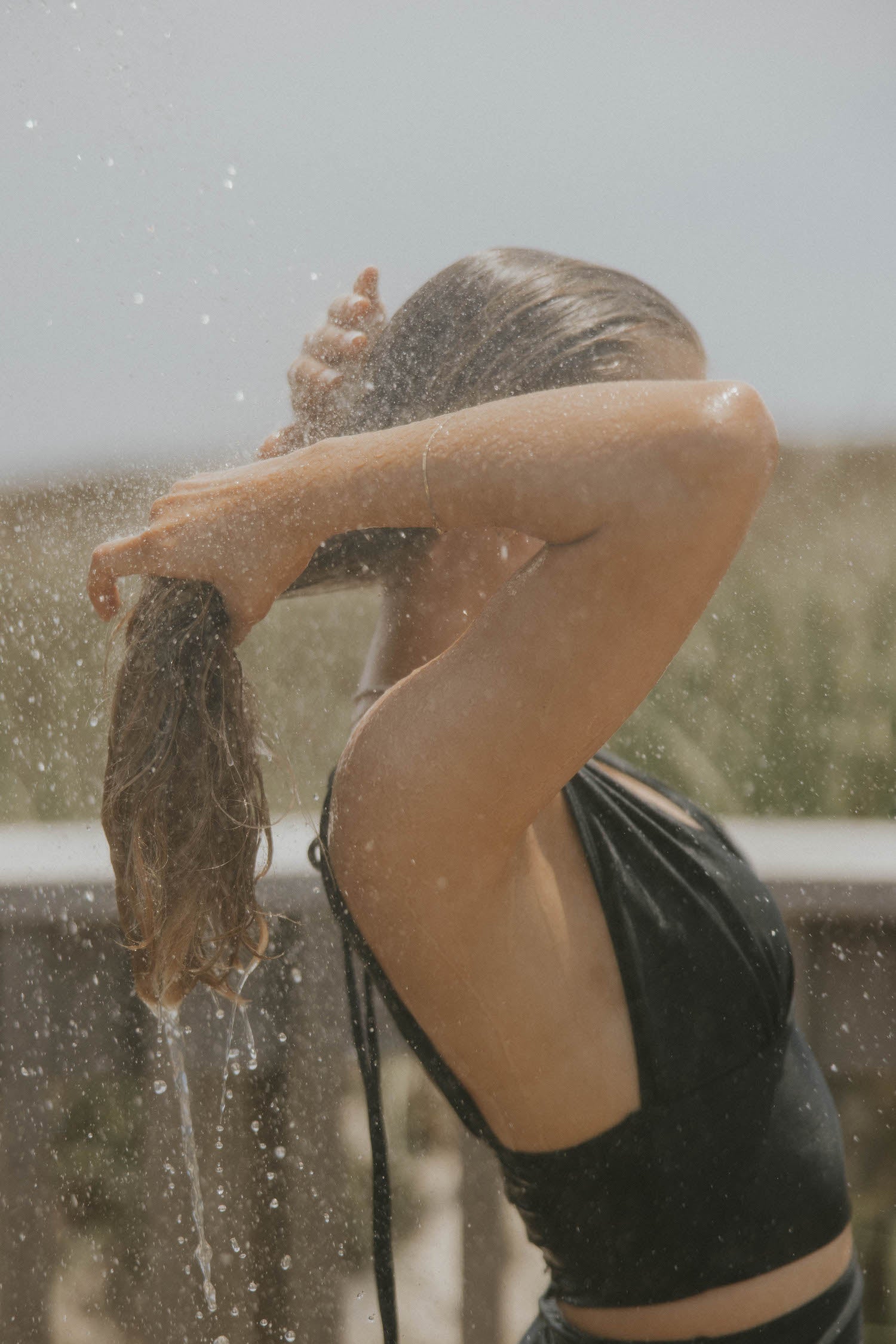sexy swimwear black bikini plunge neck good coverage bikini top