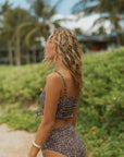 Cute Adjustable Dark Brown High Waisted Bikini