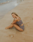 Cute Full Coverage Dark Brown Polka Dot Adjustable Bikini