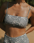 Leaf Printed High Waisted Tummy Control Bikini