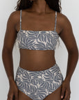 Palma High Waisted Bottoms | Modest Leaf Print Bikini Bottoms